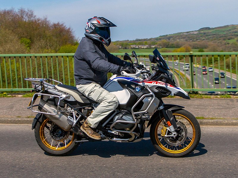 Around-the-world motorcycle trip commuting in adv helmet