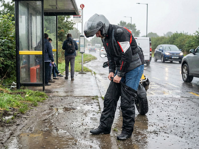 Chris wearing Dainese Carve Master jacket