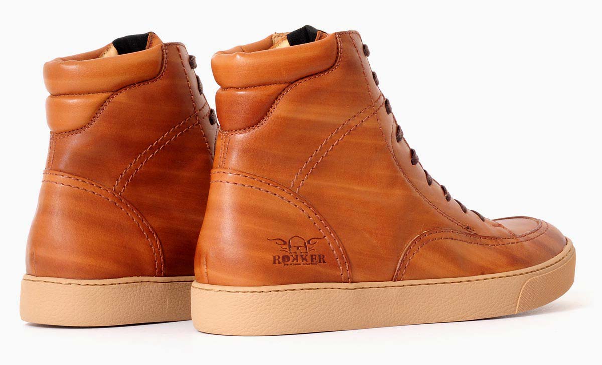 Rokker City Sneaker light brown back left to right