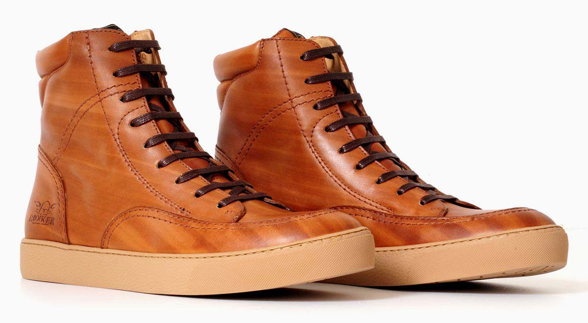 Rokker City Sneaker light brown left to right