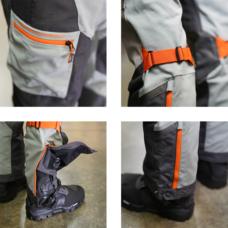 Klim-Baja-S4-pant-in-Slate-grey-and-Peyote-detail-2