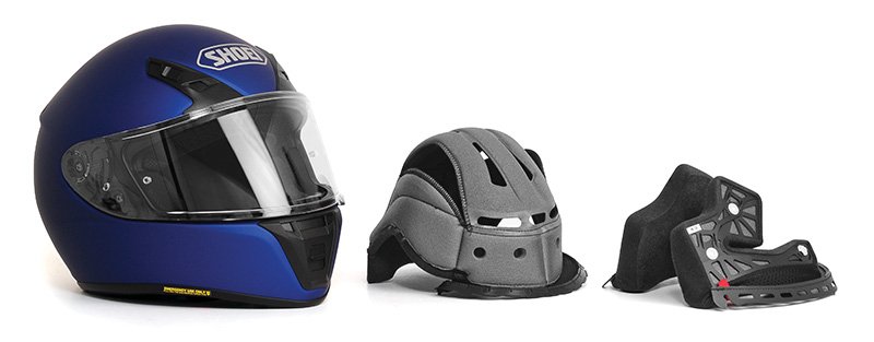 Shoei RYD helmet head liner and cheek pads