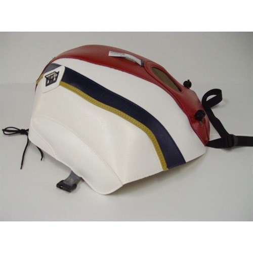 Bagster tank cover CBR 1000 - red / white / navy blue stripe / gold piping