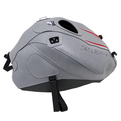 Bagster tank cover STREET TRIPLE 675 R - steel grey / silver / red